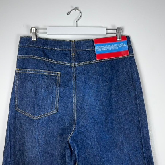 Calvin x Raf Simons Yellow Seam Blue Jeans - Picture 5 of 7